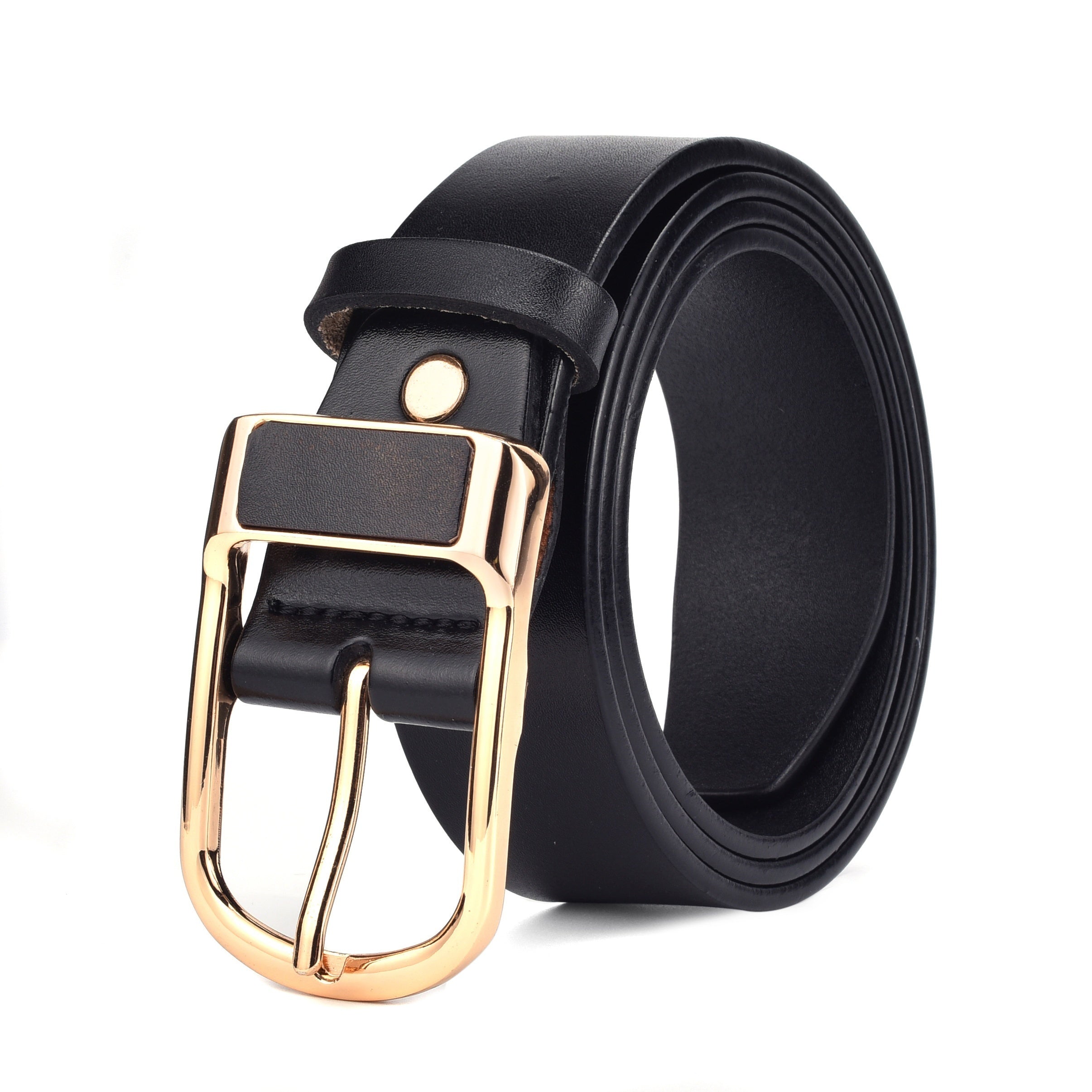 Men's Business Leather Belt with Pin Buckle