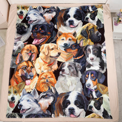 Soft Dog Pattern Blanket Winter Warm Flannel Suitable For All Seasons