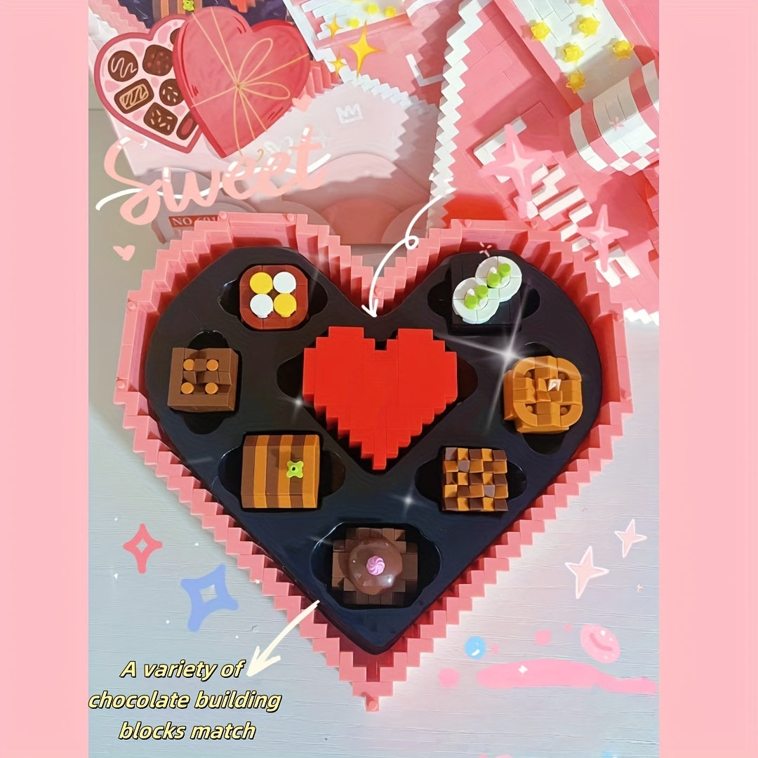 Romantic Heart Puzzle Box - Building Block Design