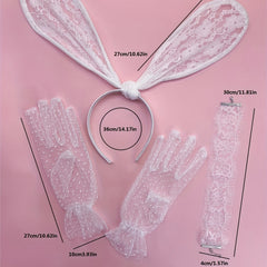 4pcs Rabbit Ears Lace Head Hoop Bachelorette Party Accessories