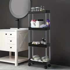 Slim Rolling Storage Cart 4 Layer Bathroom Storage