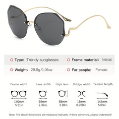 Women's Ombre UV400 Polygon Rimless Sunglasses