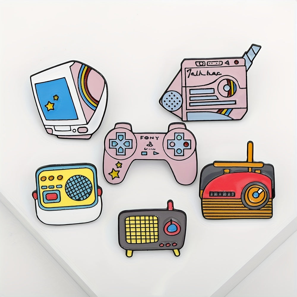 Retro Game Brooch School Bag Decor Clothes Accessory