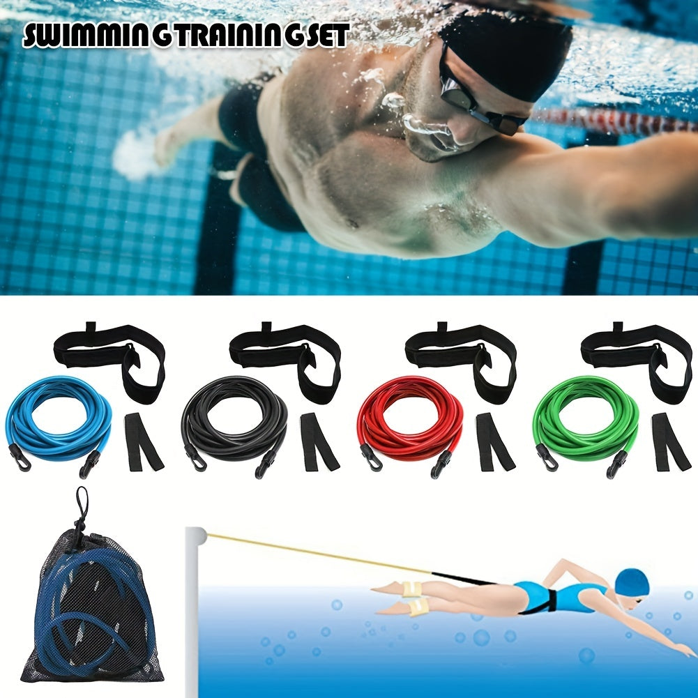 Swimming Trainer Set Elastic Belt & Mesh Bag