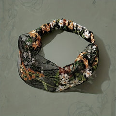 Flower Lace Headband Embroidered Hair Band Wide Brimmed Headband