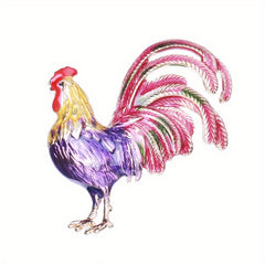 Rooster Brooch Enamel Jewelry Winter Accessories Brooch Pin for Men