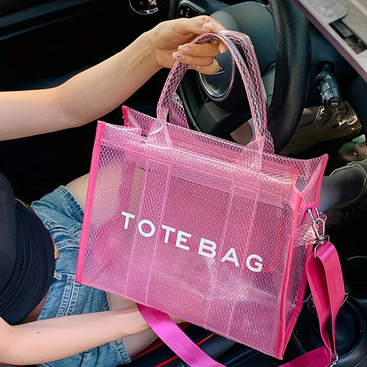 Women's PVC Jelly Crossbody Shoulder Bag Tote Handbag