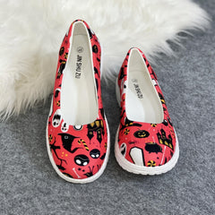 Halloween Colorful Elements Print Low Top Sport Flat Shoes
