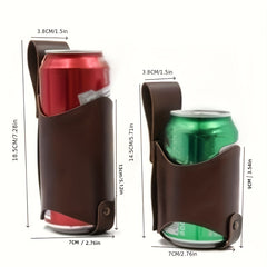 Faux Leather Beer Can Holder Belt for Men - Outdoor Festival Accessory