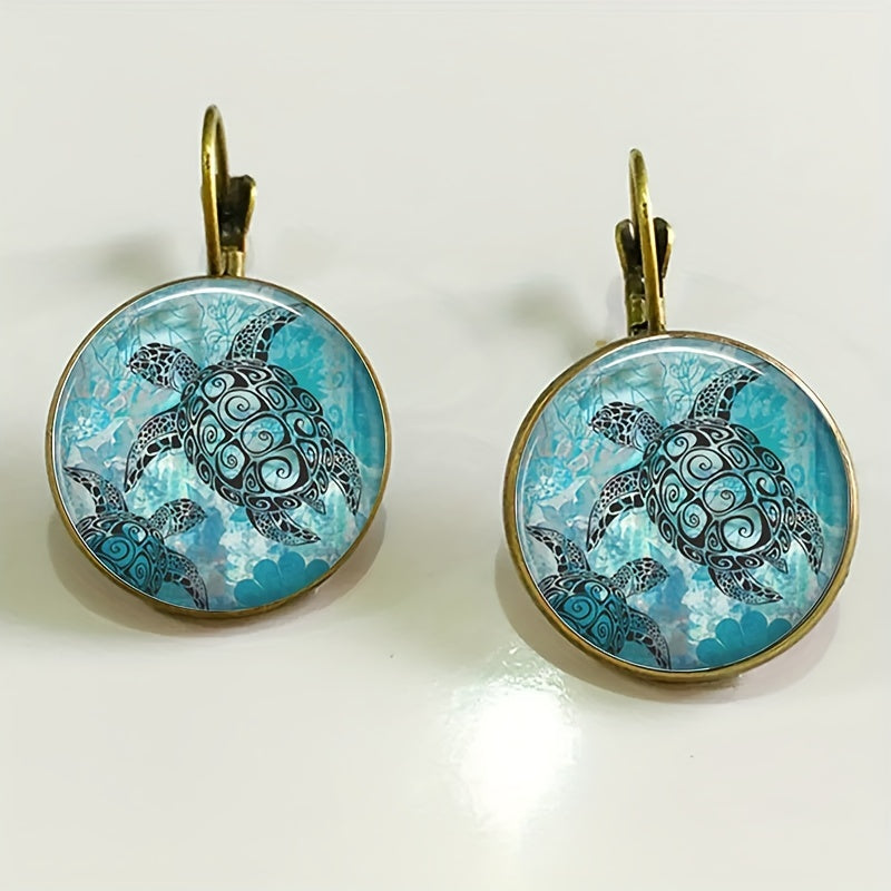 Turtle Pattern Earrings - Unique Toy Gift
