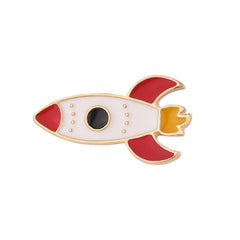 Cartoon Rocket Brooch Mini Enamel Pin Backpack Clothing Accessories
