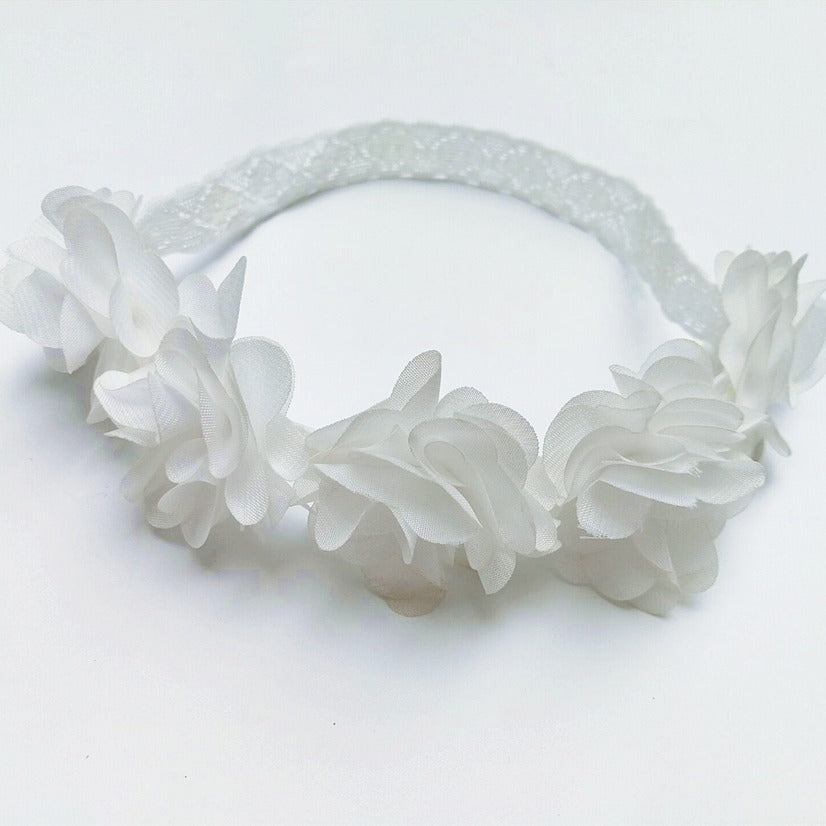 Pink Ribbon Flower Headband for Baby Photography