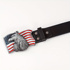 Men's Eagle Head Pattern Buckle Belt for Outdoor Party
