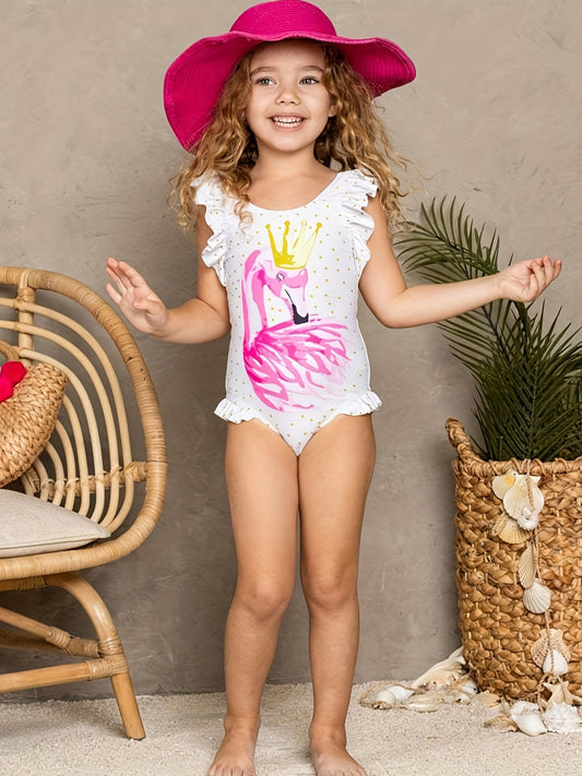 Girl's Animal Print Tankini Ruffle Swimsuit