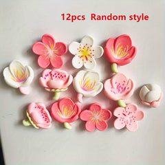 12pcs Flower Fridge Magnets Decorative Personalized Kitchen Office White