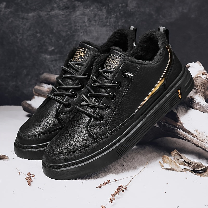 Men's Warm Fleece Skate Shoes Plush Winter Sneakers