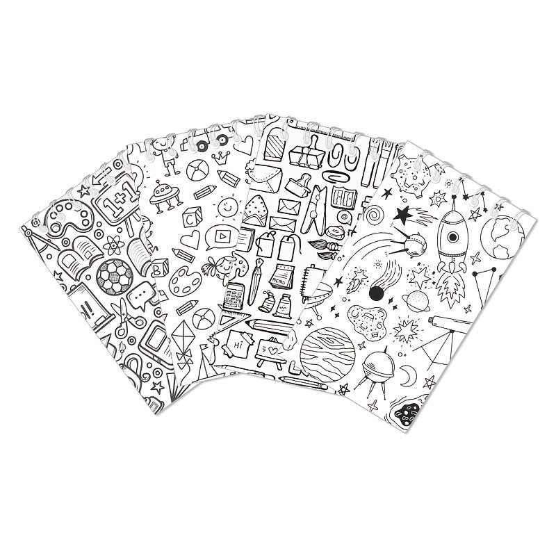 12pcs Back To School Spiral Notebooks 9.91 x 6 Blank Pocket Notepads