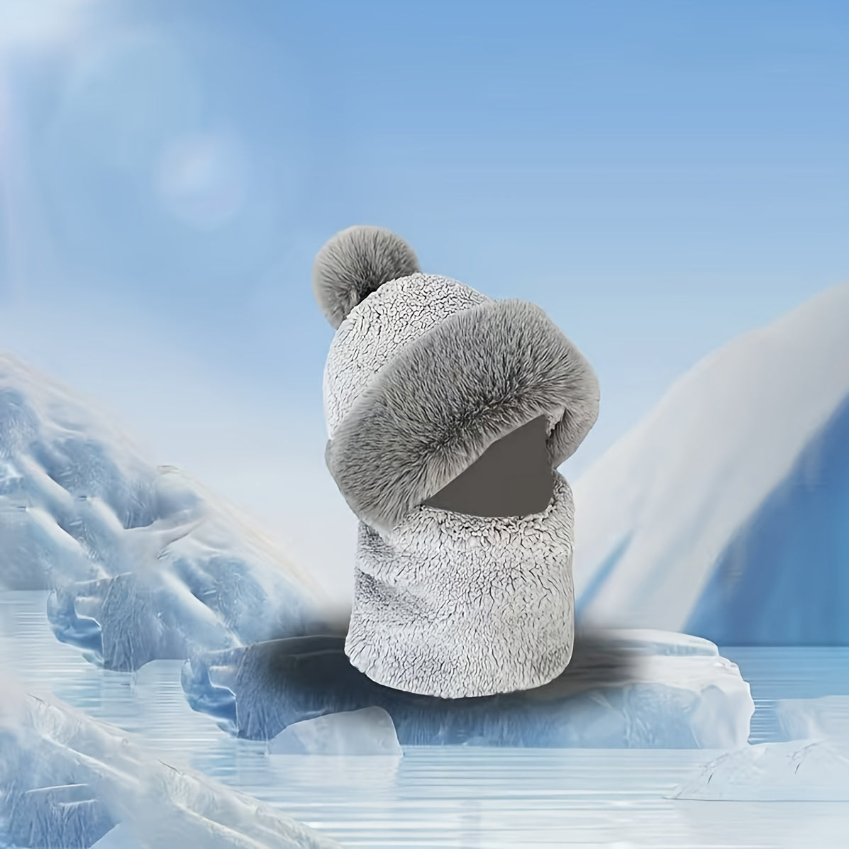 Winter Scarf Hats For Women Men Plush Neck Warmer Outdoor Windproof Hats