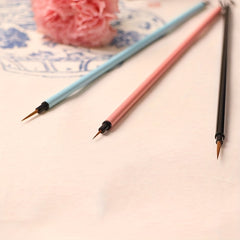3pcs Thin Hook Line Pen Art Brush Set for Watercolor Painting Details