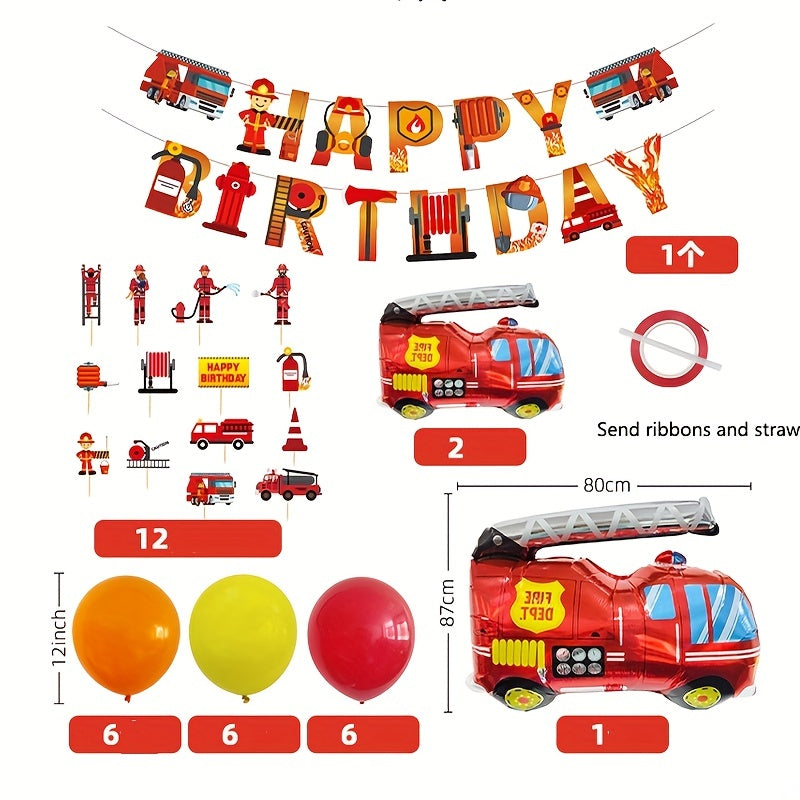 Traffic Car Series Balloons and Flags Birthday Party Decor