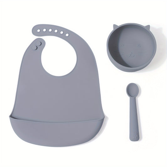 3-Piece Cat Series Feeding Utensils Set for Babies & Children