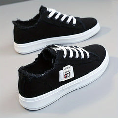 Women's Canvas Shoes Causal Lace Up Outdoor Shoes Lightweight