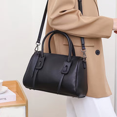 Women's Leather Tote Bag Deep Brown Gray