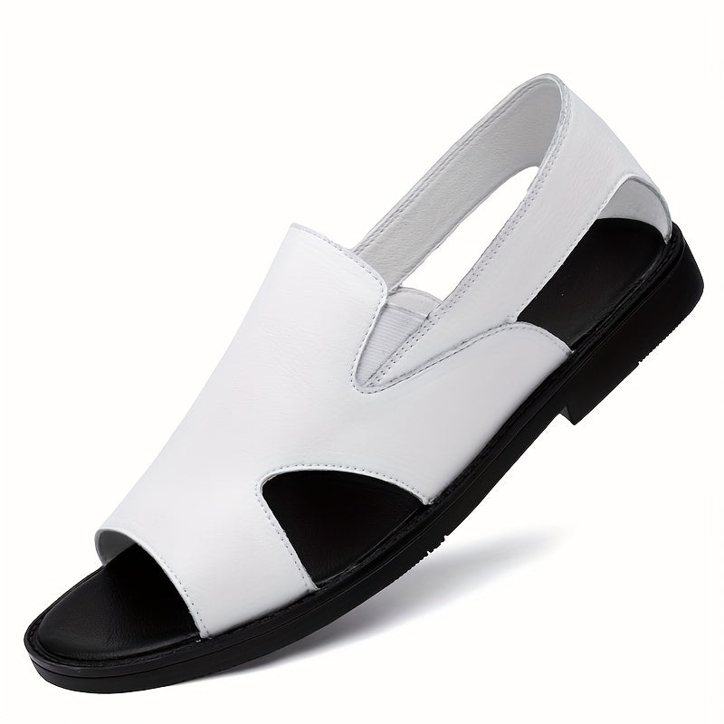 Men's Open Toe Leather Sandals Lightweight Non Slip Sandals