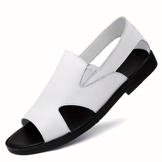Men's Open Toe Leather Sandals Lightweight Non Slip Sandals