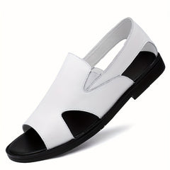 Men's Open Toe Leather Sandals Lightweight Non Slip Sandals