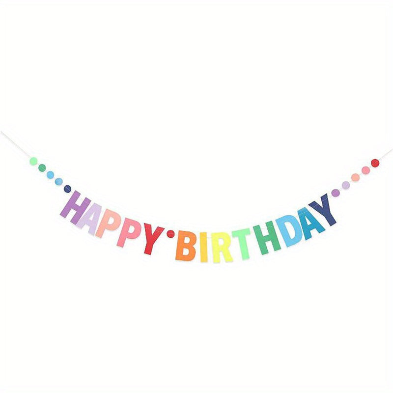 Rainbow Cardboard Banner Gradient Birthday Letter Pull Flag Banner