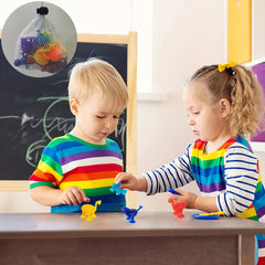9pcs Suction Bath Toys For Babies Soft Silicone Stress Toys Set