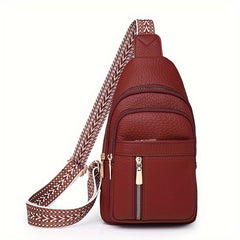 Women's Textured Retro Style Chest Bag with Wide Strap