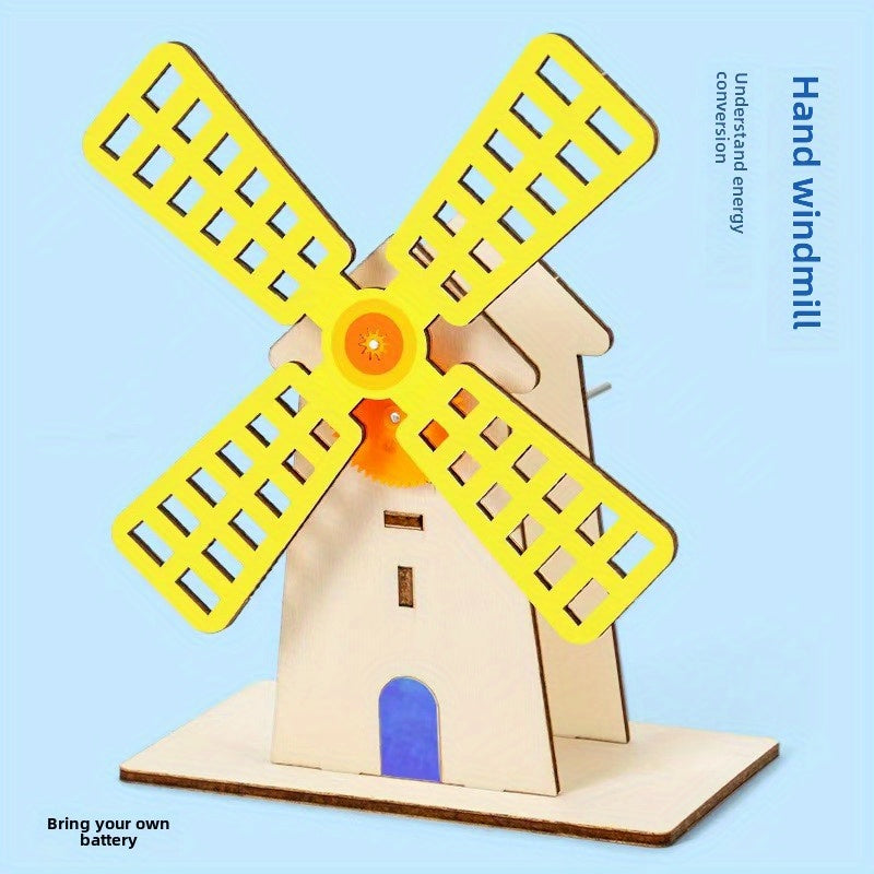 DIY Hand Cranked Windmill Building Block Set