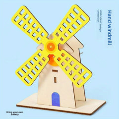 DIY Hand Cranked Windmill Building Block Set