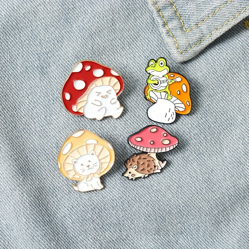 5pcs Random Cartoon Animal Brooch Bag Accessory Pin For Men