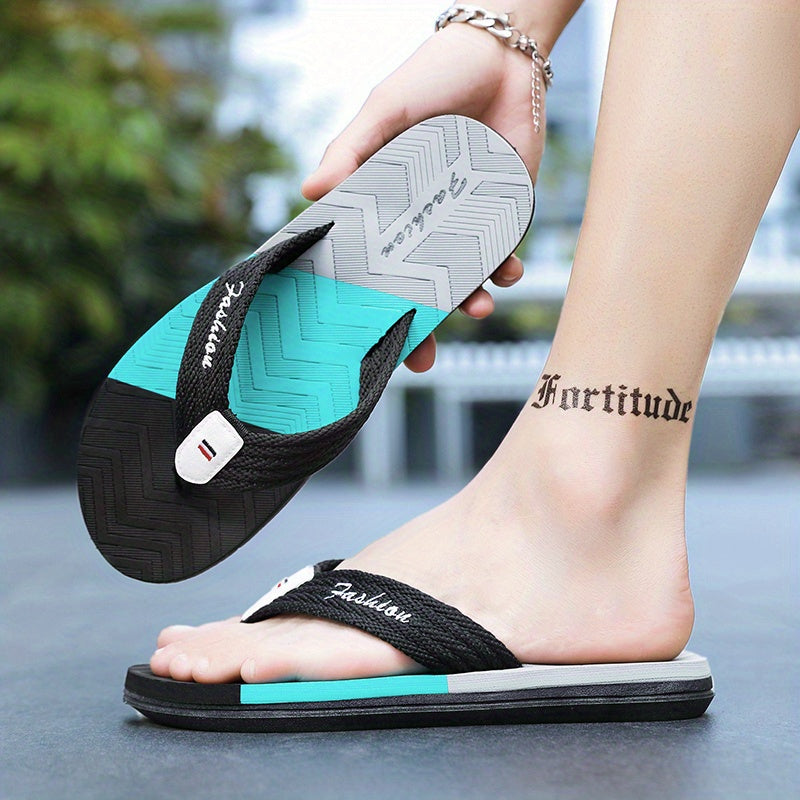 Men's Block Thong Sandals Non Slip Flip-flops for Indoor Outdoor