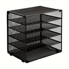 Grid Desktop Document Organizer 5 Tray Paper Organizer For Office And Home