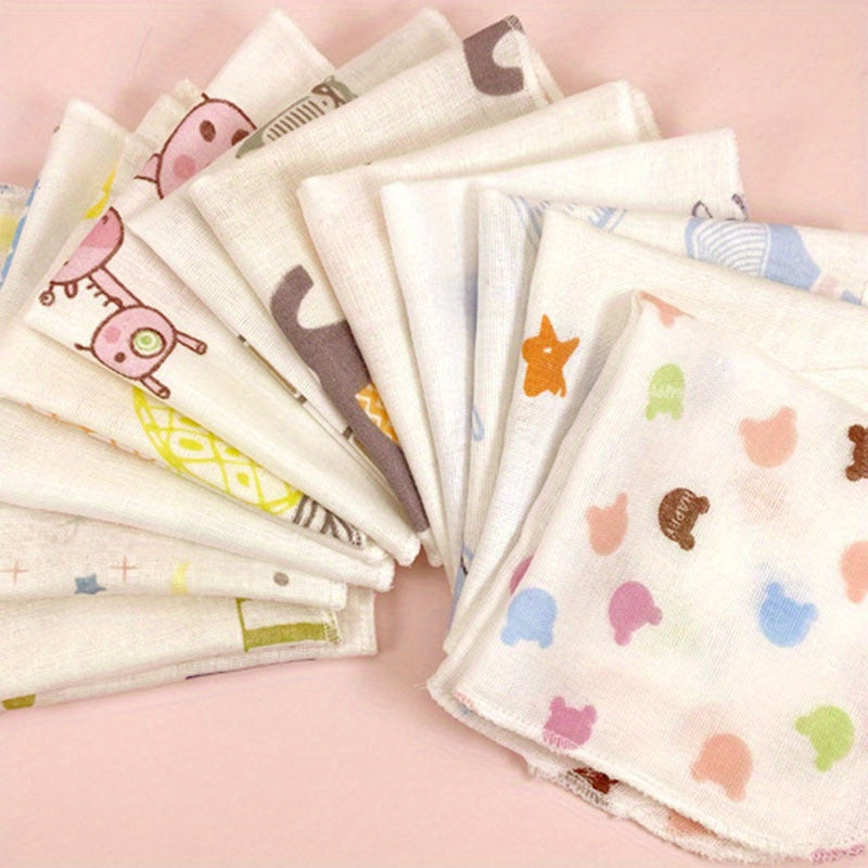 5pcs Cartoon Baby Washcloth Set Soft Handkerchief Absorbent Towel