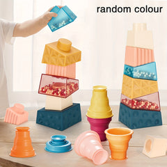 Montessori Baby Sucker Cup Toy Building Block for 1-3 Years Old