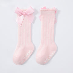 Baby Girls Knee High Socks Bow Ruffled Stockings Newborn Infant Toddlers