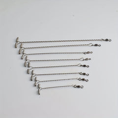 100pcs T Type Anti-tangle Balance Steel Wire Fishing Line Connector