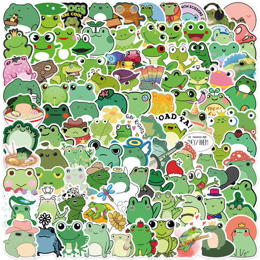 Adorable Frog Stickers for Laptop Motorcycle Decor (50-100pcs)