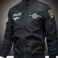 Embroidered Patch Men's Slim Fit Sports Jacket