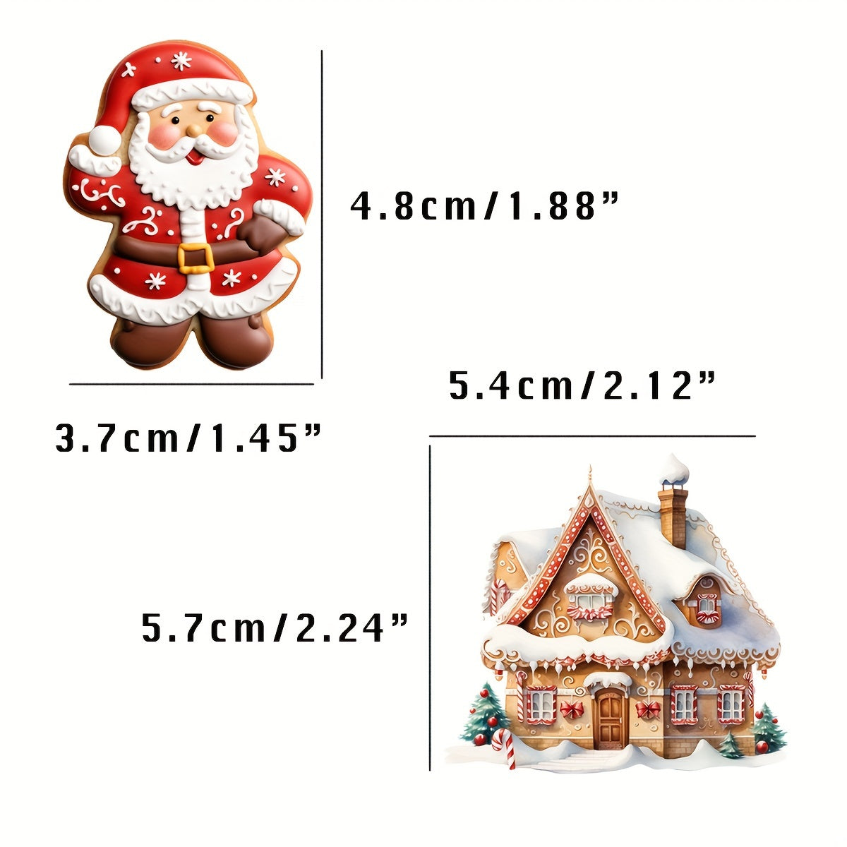 50pcs Christmas Gingerbread Biscuits Stickers for DIY Crafts