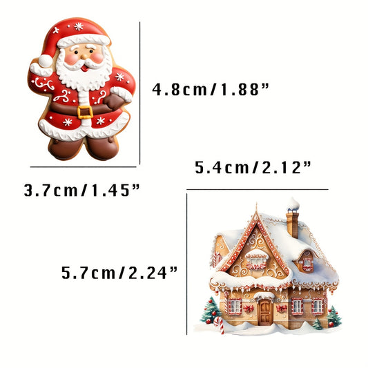 50pcs Christmas Gingerbread Biscuits Stickers for DIY Crafts