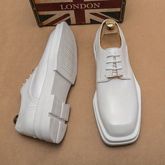 Women's Square Toe Lace Up Loafers Low Top Business Shoes