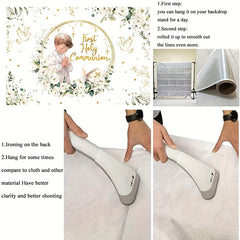 Vinyl Baptism Backdrop Portrait Photography
