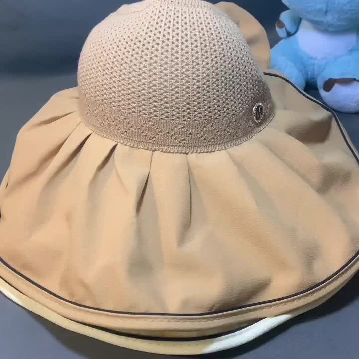 UV Protection Bucket Hat Wide Brim Mesh Breathable Sun Hat
