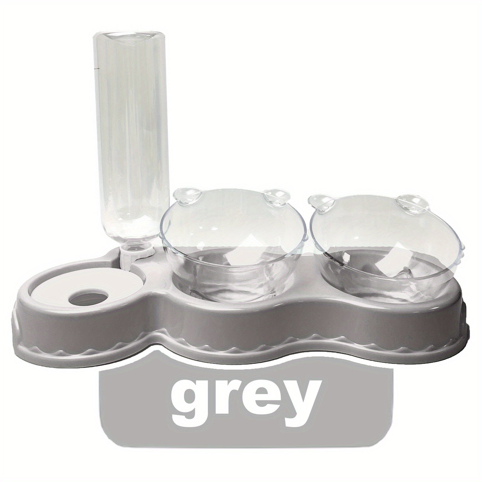 Elevated Cat Bowls 3-in-1 Automatic Water Bottle & Food Bowls
